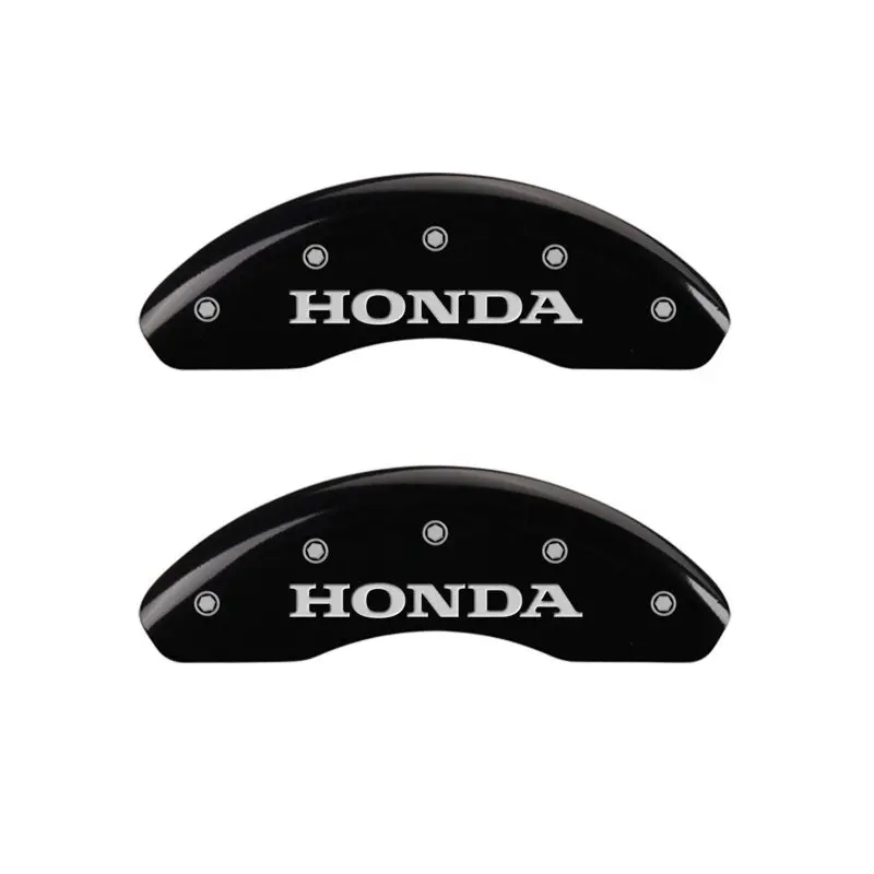 Mgp Front Set 2 Caliper Covers Engraved Front Honda Black Finish Silver Ch 1