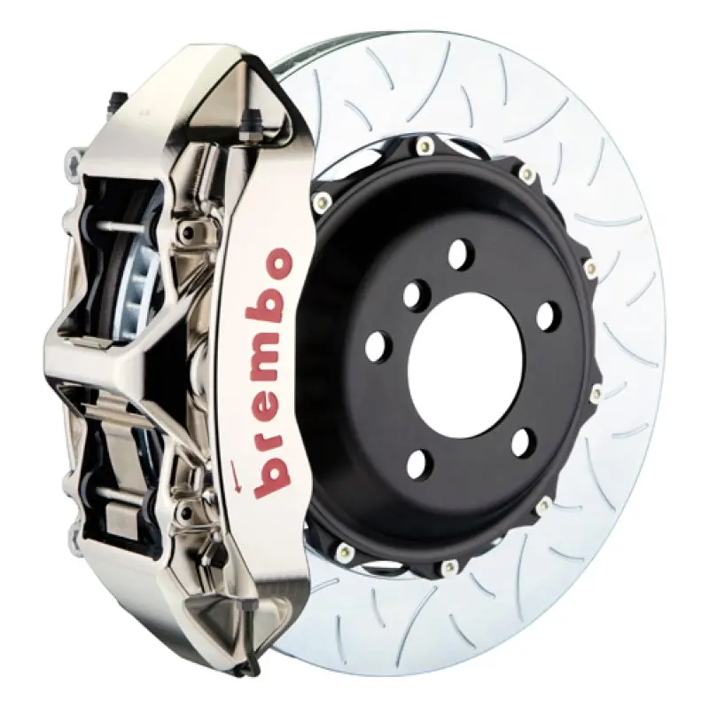 Brembo Gtr Big Brake Kit – Front, 6-Piston Billet Calipers, 380X34Mm 2-Piece Slotted Rotors, Nickel Finish – For 2008–2017 Audi A5 1