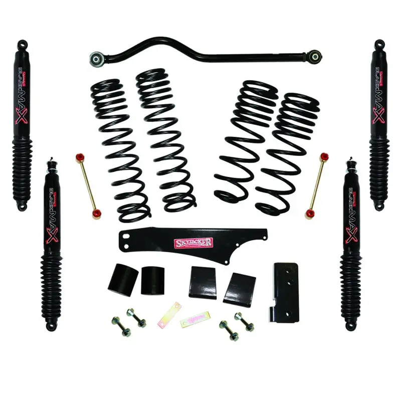 Skyjacker Long-Travel Lift Kit For 2007–2018 Jeep Wrangler Jk 2-Door 4Wd — 3.5–4 Inch Rise With Black Max Shocks 1