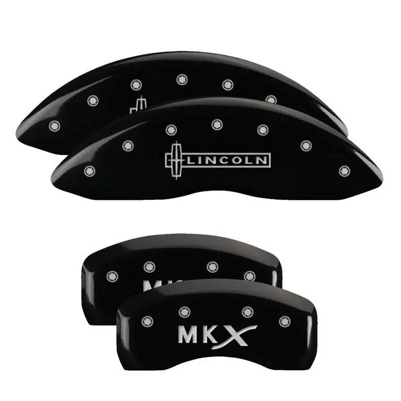 Mgp Engraved Caliper Covers – Front Lincoln Logo / Rear Mkx Badge, Black Finish With Silver Chrome Trim 1