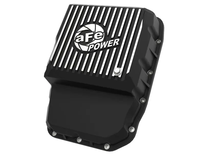 Afe Power Black Transmission Pan With Machined Fins For 2013–2019 Dodge Ram 6.7L Diesel Trucks 1
