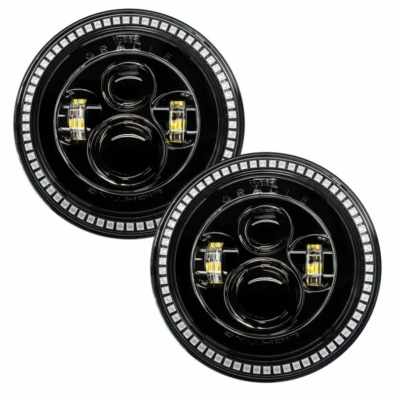 Oracle Colorshift 7-Inch High-Output Led Headlights – Black Bezel (No Controller Required) 1