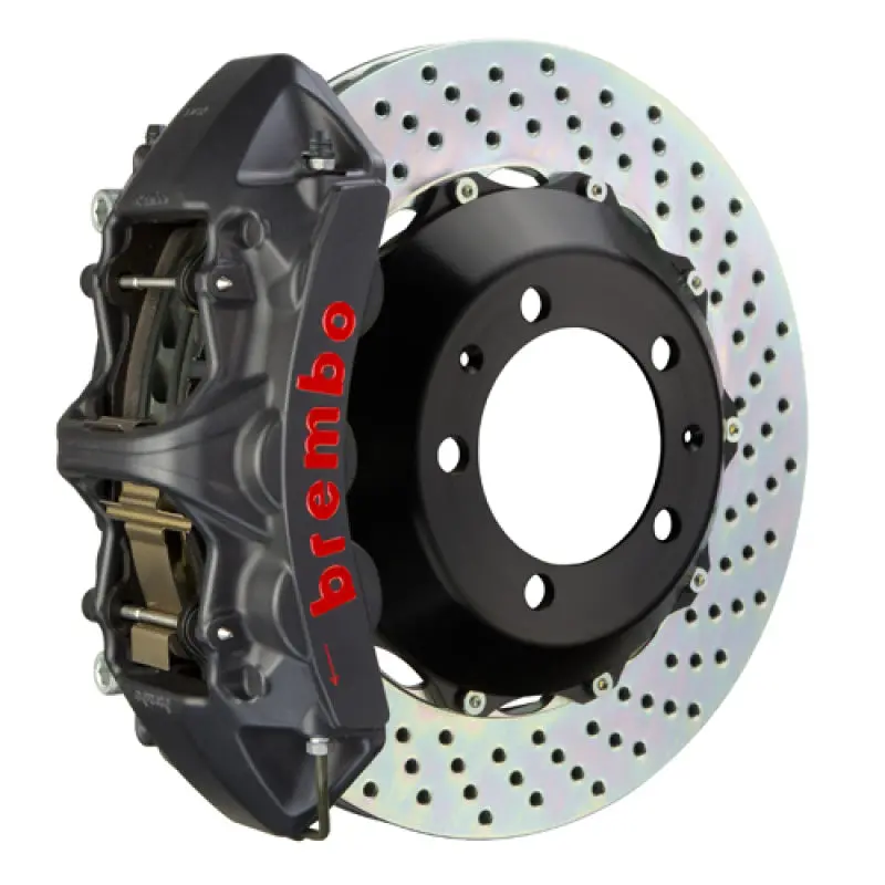 Brembo Gts Big Brake Kit – Front, 6-Piston Monobloc Calipers, 380X32Mm 2-Piece Drilled Rotors, Black Finish – For 2008–2013 Lexus Is-F 1