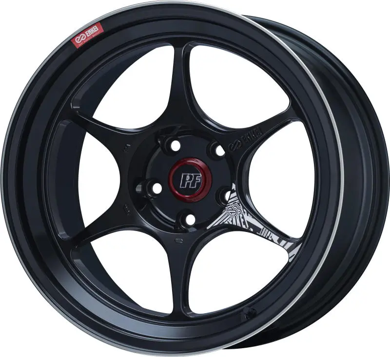 Enkei Pf06 Forged Alloy Wheel – 18X10 Inches, 5X114.3 Bolt Pattern, +25Mm Offset, 75Mm Center Bore, Black Machined Face 1