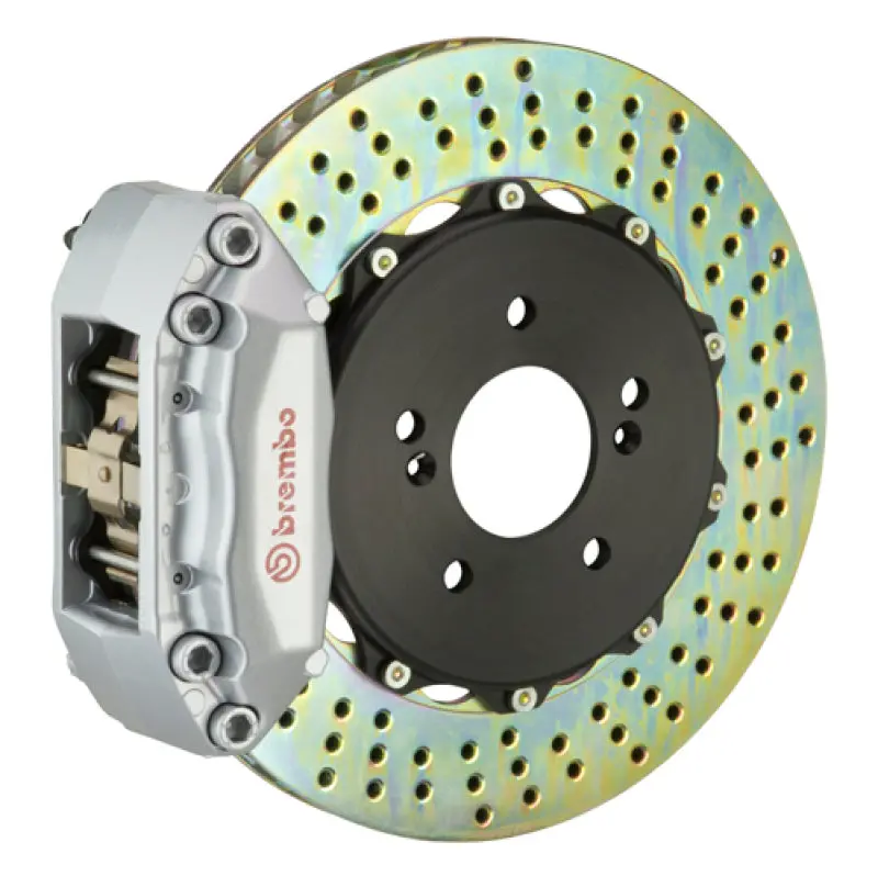 Brembo 00-04 Jetta 1.8T Front Gt Bbk 4 Piston Cast 2Pc 328X28 2Pc Rotor Drilled-Silver 1