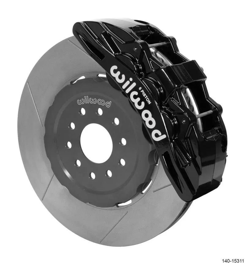 Wilwood Sx6R 15-Inch Front Brake Kit With Gt-Slotted Rotors And Black Finish – Fits 2005–2013 Chevrolet Corvette 1