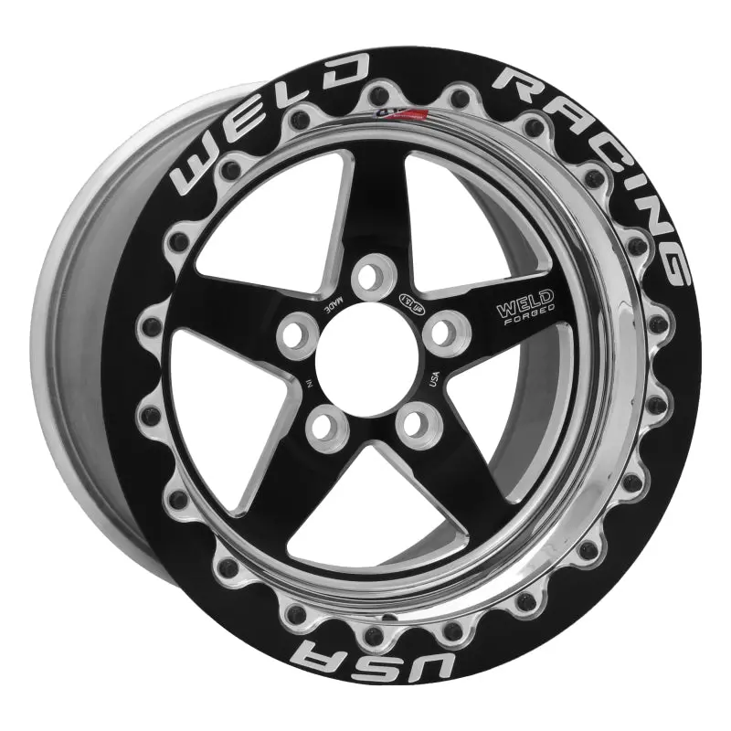 Weld S71 Black Beadlock Wheel — 15×10.33”, 5×4.5”, 7.5” Backspace, Low Pad Design, Single Beadlock Mt Style 1