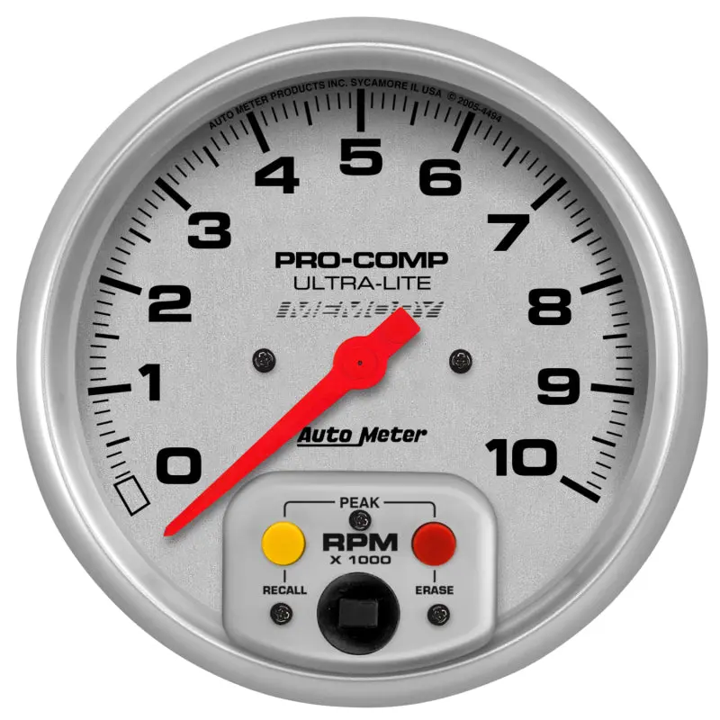 Autometer Ultra-Lite In-Dash Tachometer – 5-Inch, 0–10,000 Rpm With Memory Function 1
