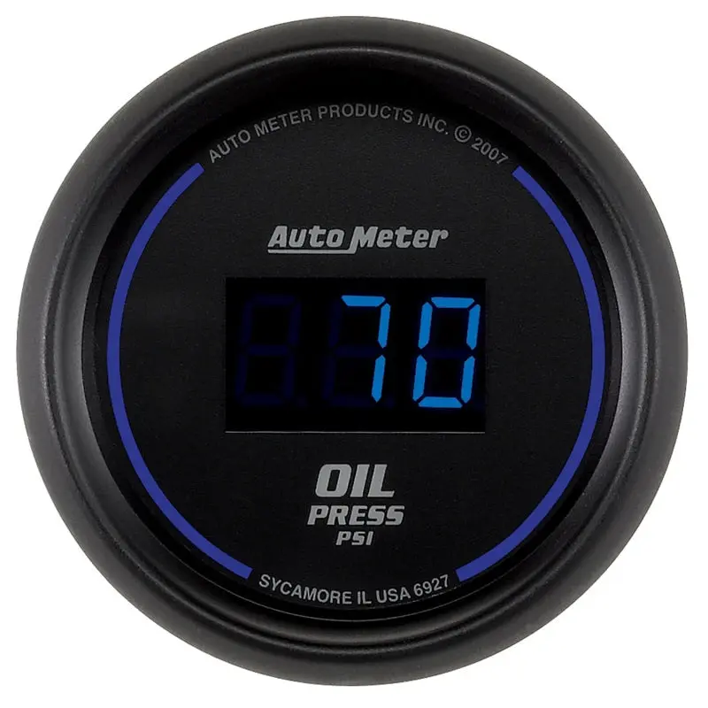 Autometer Cobalt Digital 52.4Mm Black 0-100Psi Oil Pressure Gauge 1