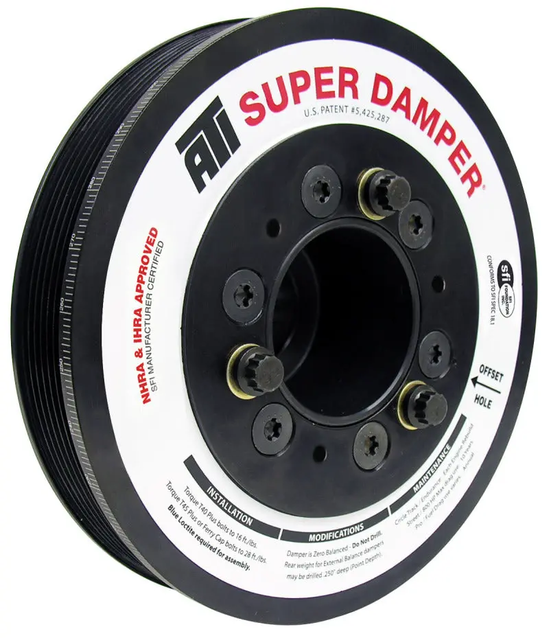 Ati Aluminum Harmonic Damper – 7.48" Od, 6-Groove, For 2005–2010 Dodge 6.1L Hemi (Non-Vvt) 1