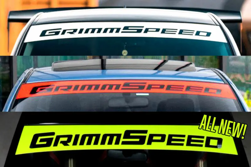 Grimmspeed Windshield Banner – 43" White Decal For 2002+ Subaru Wrx/Sti & 2005–2009 Legacy Gt 1