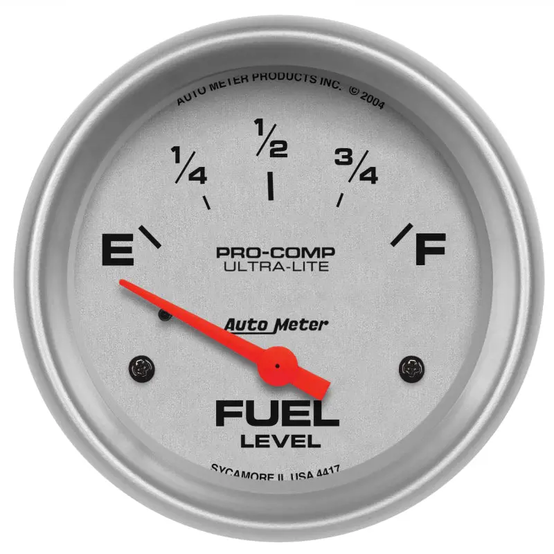 Autometer Ultra-Lite Fuel Level Gauge – 2-5/8" Dial, 0–30 Ohm Electrical Input 1