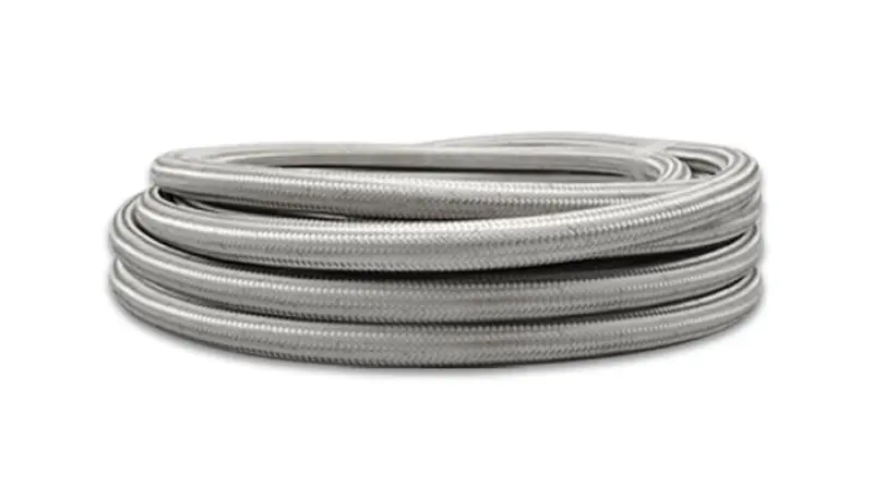 Vibrant Stainless Steel Braided Ptfe Flex Hose – -8 An Size, 10-Foot Roll 1